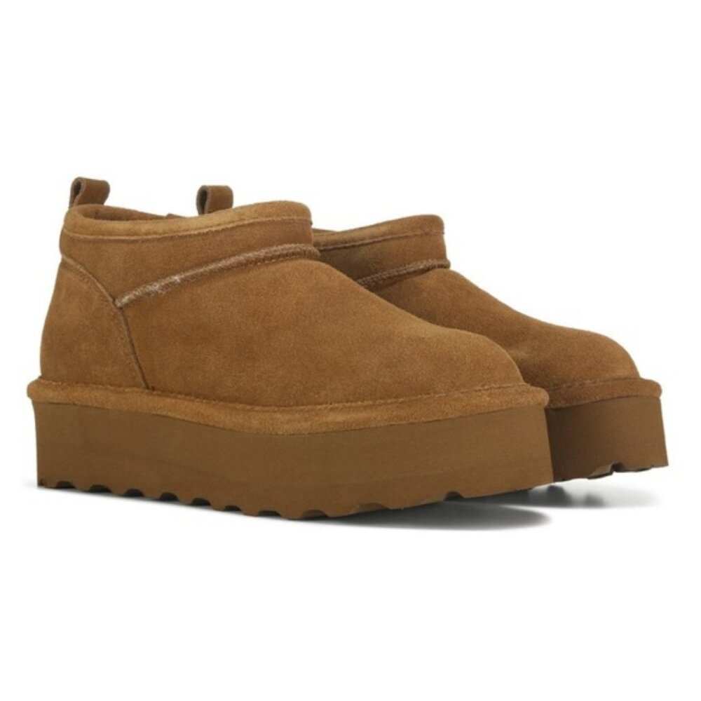 New BearPaw Mini Platform Water Repellent Boots, Hickory, Size 8